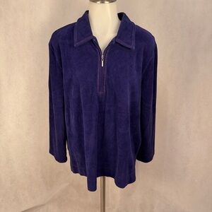 Nada Valleys Purple Corduroy 1/4 Zip Pullover Size L